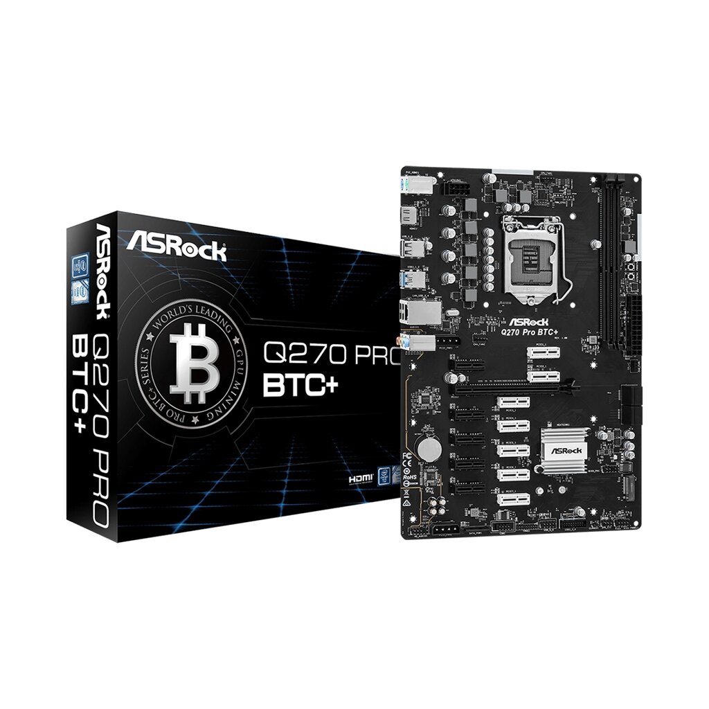 Материнская плата ASRock Q270 PRO BTC+ от компании icopy - фото 1