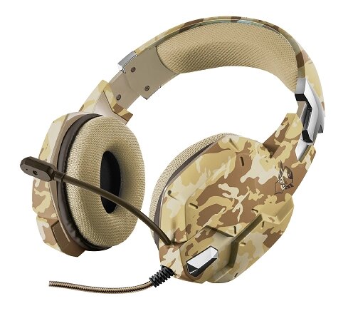 Наушники гарнитура игровая Trust GXT 322D CARUS HEADSET desert camo от компании icopy - фото 1