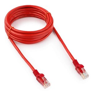 Патч-корд UTP Cablexpert PP12-3M/R кат. 5e, 3м, литой, многожильный (красный)