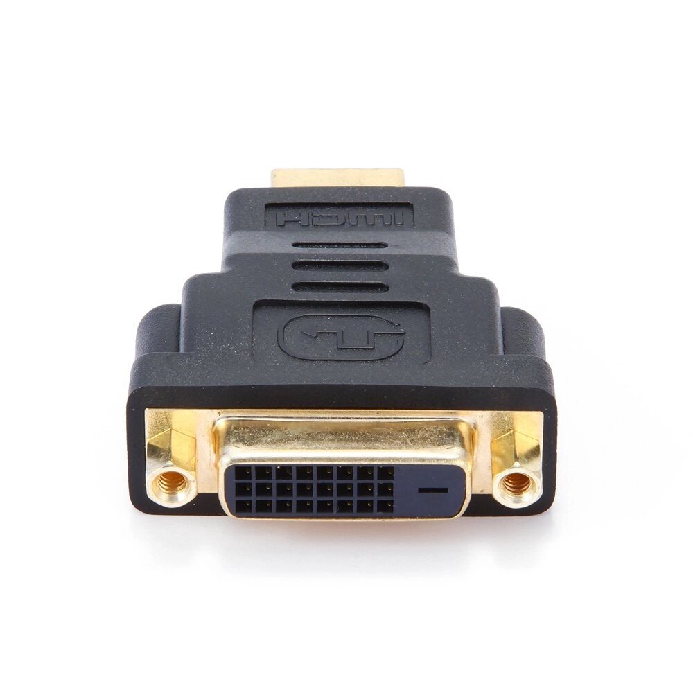 Переходник HDMI  DVI Cablexpert A-HDMI-DVI-3, 19M/25F, золотые разъемы, пакет, черный от компании icopy - фото 1