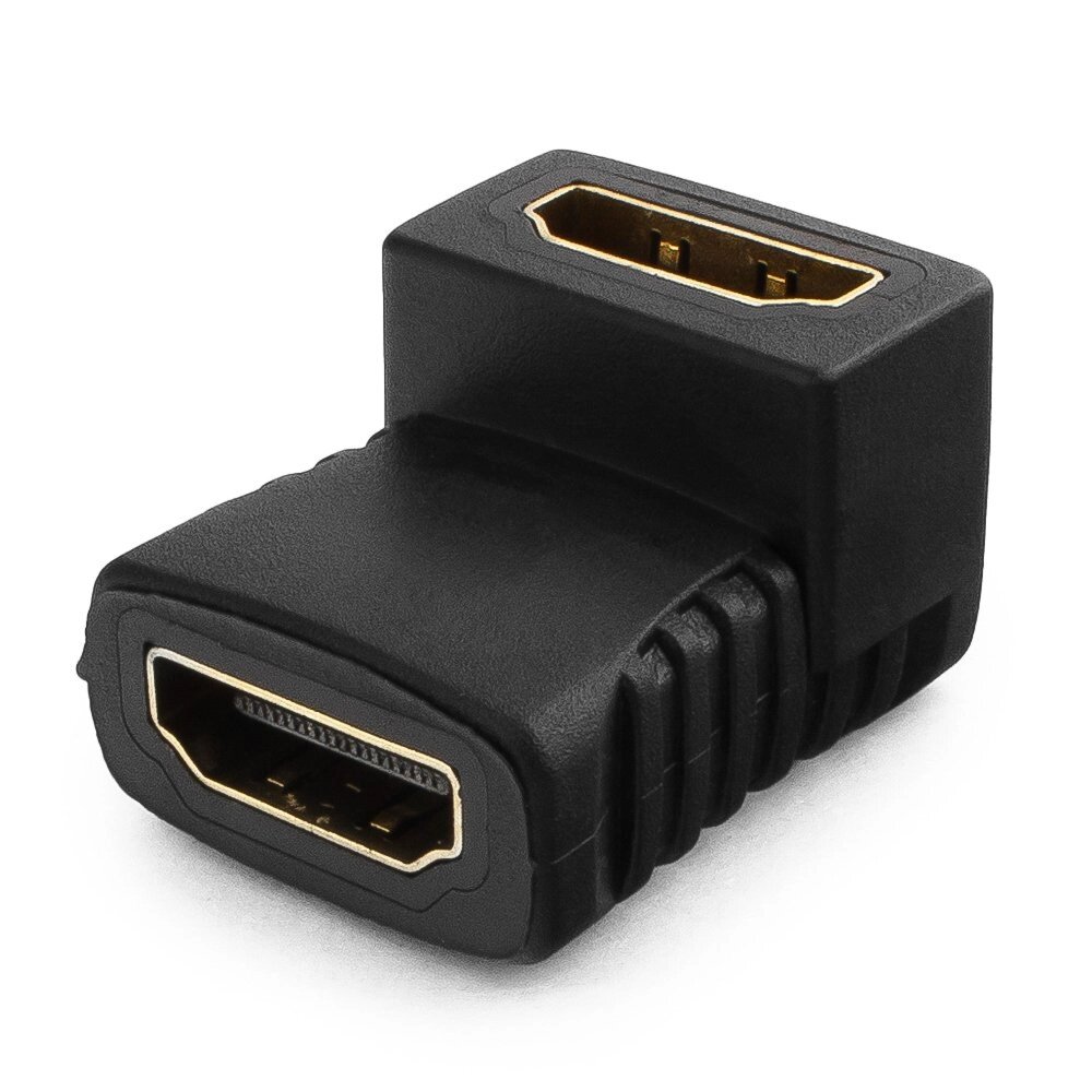 Переходник HDMI  HDMI Cablexpert A-HDMI-FFL, 19F/19F, угловой, золотые разъемы, пакет от компании icopy - фото 1