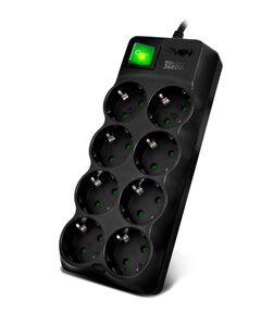 SVEN Сетевой фильтр Surge Protector SF-08E-16 1,8 m (8 sockets) black