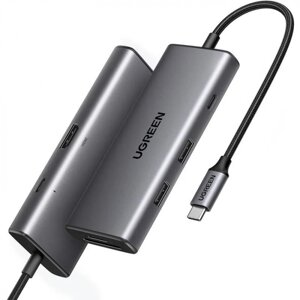 Ugreen Конвертер Ugreen CM498 USB-C To HDMI+2*USB 3.2 A+ USB-C 3.2+SD/TF+PD 15531