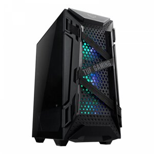 Asus Кейс ASUS TUF Gaming GT301, ATX/micro ATX/Mini ITX, USB 3.1, 3x120mm AURA RGB, без Б/П, Чёрный