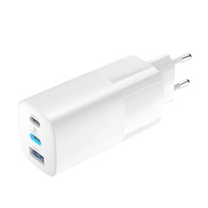 Зарядное устройство сетевое Olmio USB+Type-Cx2 QC 65W белый