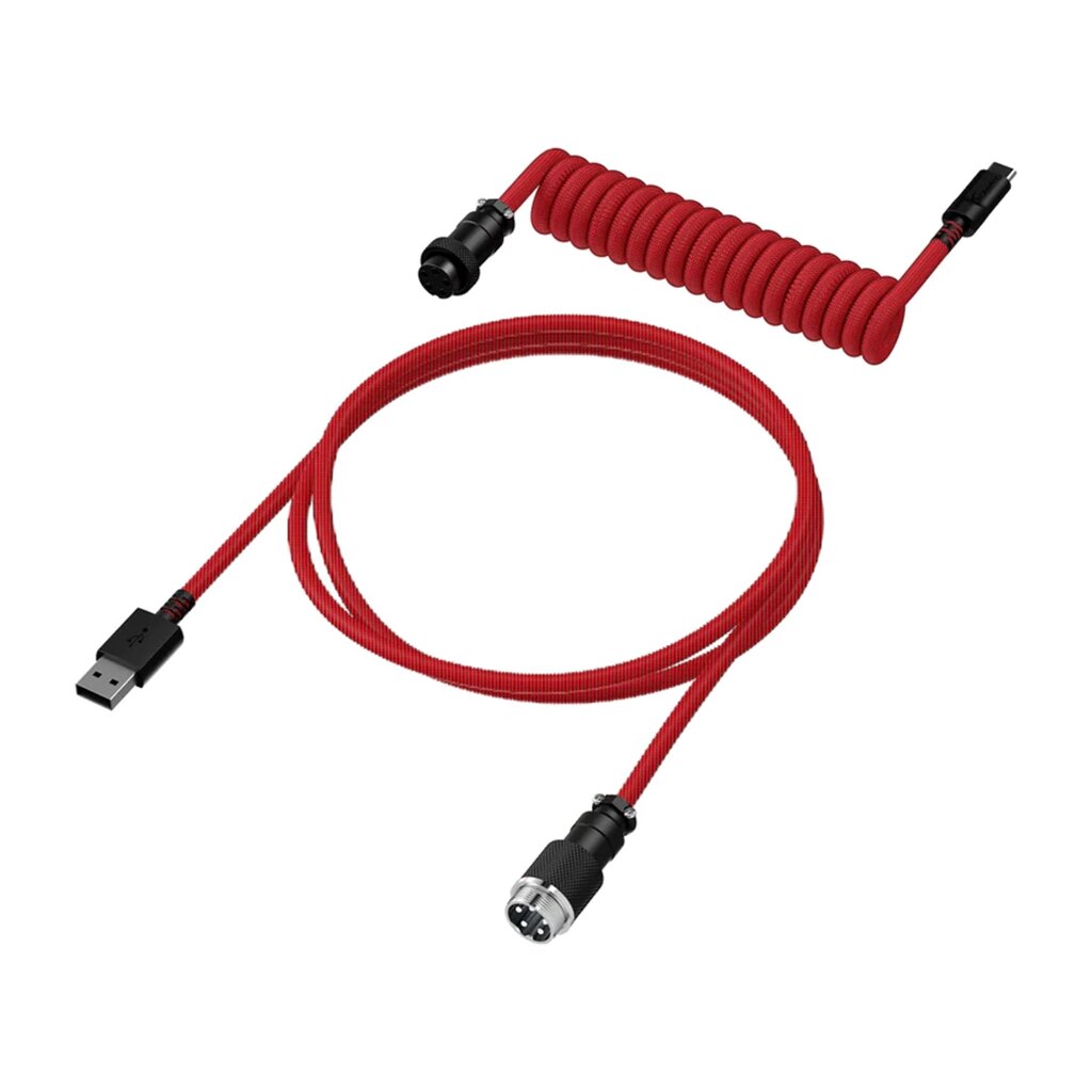 Провод для механической клавиатуры HyperX USB-C Coiled Cable Red-Black 6J677AA от компании icopy - фото 1