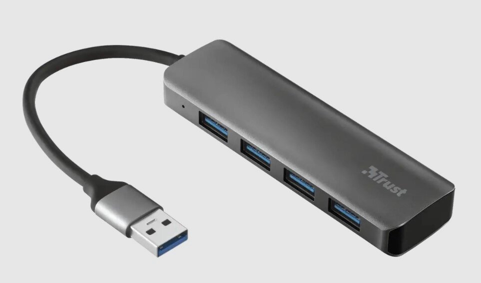 Разветвитель Trust Dalyx 4 in 1 USB 3.2 серый от компании icopy - фото 1