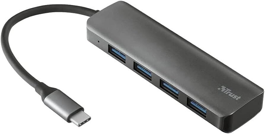 Разветвитель Trust Halyx 4 in 1 USB-C 3.2 серый от компании icopy - фото 1