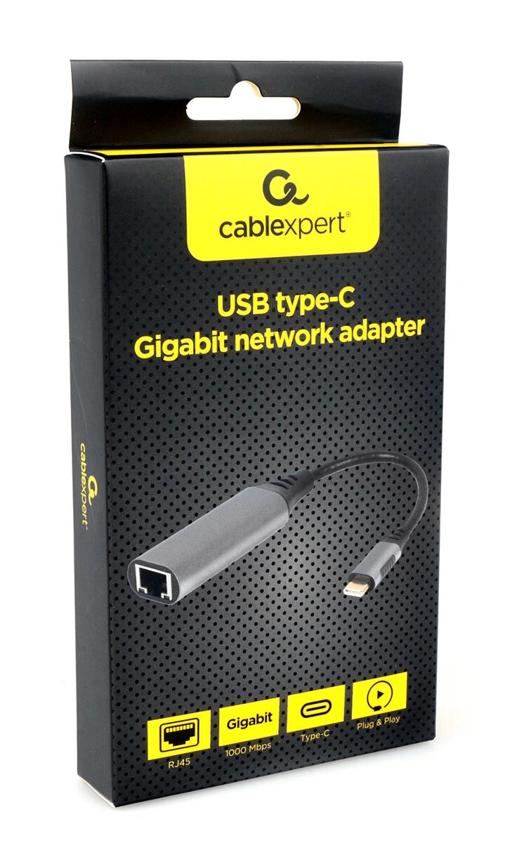 Сетевой адаптер Cablexpert A-USB3C-LAN-01, Type-C USB3.0, в Гбит. сеть Ethernet (RJ-45), метал. разъем, Pro от компании icopy - фото 1