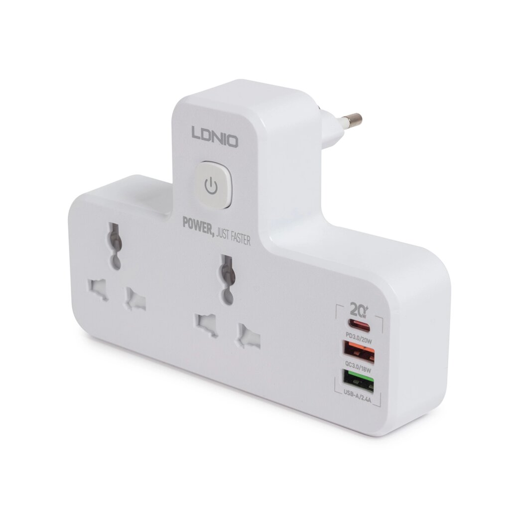 Сетевой фильтр LDNIO Universal SC2311 2 розетки 2*USB быстрой зарядки PD/QC 1 USB-C/A от компании icopy - фото 1