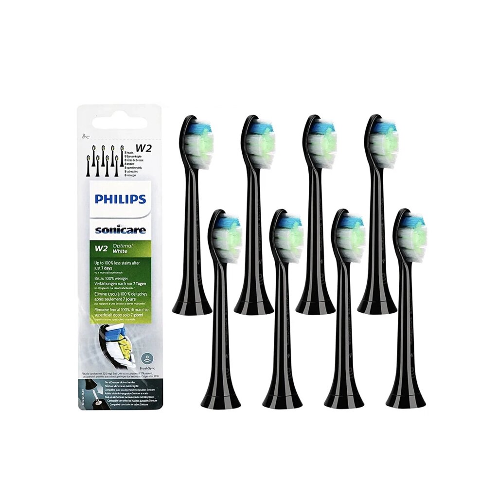 Стандартные насадки для звуковой зубной щетки Philips Sonicare Optimal White HX6068/13 8шт от компании icopy - фото 1