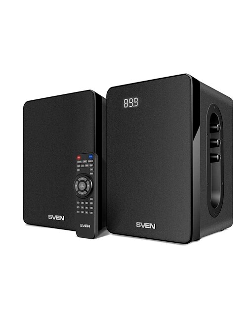 SVEN SPS-710, чёрный, акустическая система 2.0, мощность 2x20Вт (RMS), FM-тюнер, USB/SD, дисплей от компании icopy - фото 1