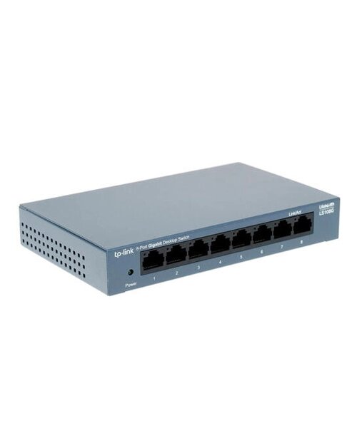 TP-Link LS108G 8-портовый гигабитный коммутатор, 8 гигабитных портов RJ45, металический корпус от компании icopy - фото 1