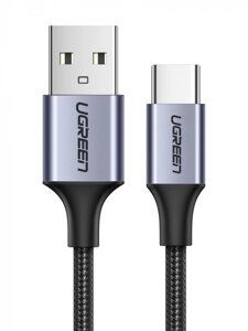 Ugreen Адаптер - кабель UGREEN 60128 USB-A 2.0 to USB-C Cable Nickel Plating Aluminum Braid 2m (Black)
