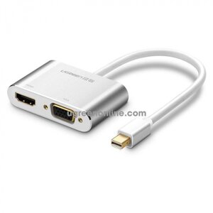 Ugreen адаптер ugreen MD115 mini DP to HDMI + VGA converter (silver)