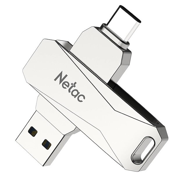 USB Флеш 128GB 3.0 Netac U782C OTG NT03U782C-128G-30PN серебристый от компании icopy - фото 1