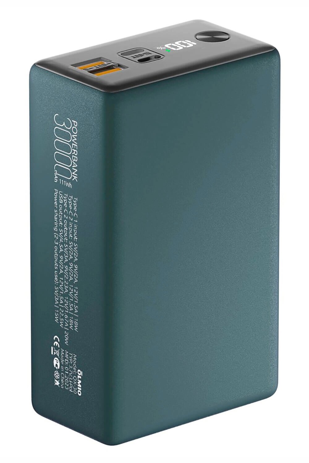 Зарядное устройство Power bank Olmio QX-30, 30000mAh, зеленый от компании icopy - фото 1