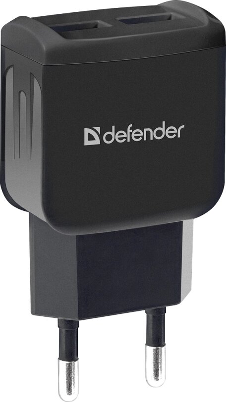 Зарядное устройство сетевое Defender EPA-13, 2xUSB, 5V/2.1А, черный от компании icopy - фото 1