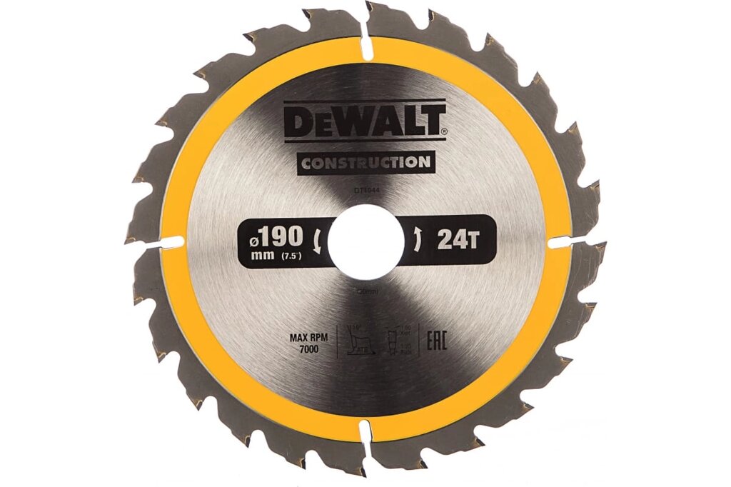 DeWalt, DT1944, Пильный  диск CONSTRUCT 190/30 24 ATB +10° от компании Qural-Saiman - фото 1