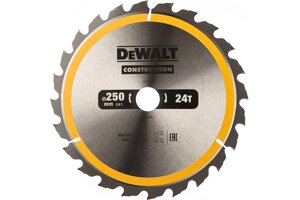 Dewalt, DT1956, диск пильный construct 250/30 24 ATB +10°