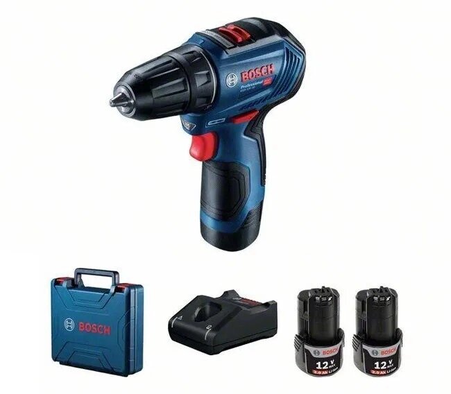 Дрель-шуруповёрт аккумуляторная Bosch GSR 12V-30 Professional 2 Акб 06019G9000 от компании Qural-Saiman - фото 1