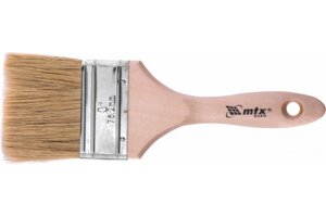 Кисть плоская Евро 3, натуральная щетина, деревянная ручка MTX