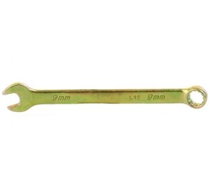 Ключ комбинированный, 9 мм, желтый цинк Сибртех