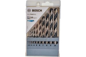 Набор сверл Bosch HSS PointTeQ 1-10 мм, 10 шт. 2608577348