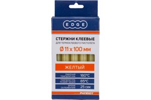 Стержни клеевые EDGE by PATRIOT 11*100мм желтые, упаковка 10шт