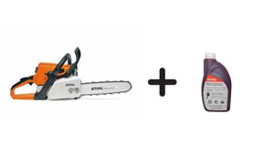 Бензопила STIHL (40 см)., MS 210 3/8 STIHL+масло