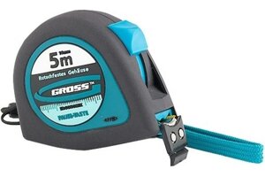 Рулетка GROSS Ergonomisch 5 м, 19 мм, магнитный обрезиненный зацеп 31102