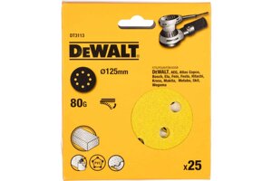 Шлифовальные круги DeWALT DT3113, 125 мм, 8 отверстий, 80G, 25 шт.