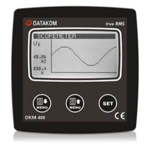 DKM-409 Анализатор сети, 96х96мм, 2.9" LCD, RS-485, 2-вх, 2-вых, 31 гармоника, AC