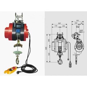 Лебедка электрическая HXS-250F г/п 250 кг в/п 30м