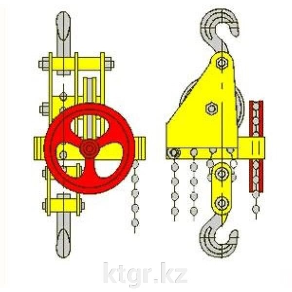 Таль ручная червячная стационарная ТРЧ 1,0 т 3 м от компании КазТехнолоджиГрупп - фото 1
