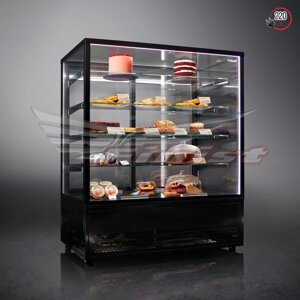 Витрина напольная холодильная кондитерская JOBS J-2/1 700*700*1260 2 полки, однокамерный стеклопакет, подсветка,
