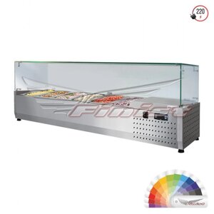 Витрина настольная холодильная ToppingBox НХВсп-9, 2025*390*510 с прямоугольным стеклом