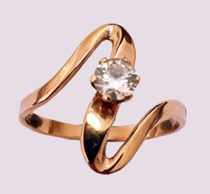 Кольцо Markoni красное золото с бриллиантом