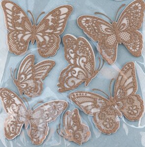 CBA1407 Золотые мерцающие бабочки
