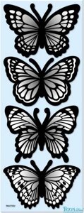 RKA7702 Бабочки черные голограмма. Стикер