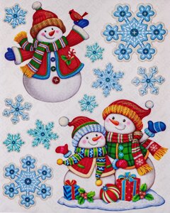 WDX5773A Три снеговика с подарками. Стикер