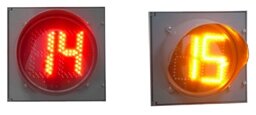 Табло обратного отсчета времени свечения красного и зеленого сигналов светофора ТООВ - 300КЛ (RG) (d=300, СИД-красные и
