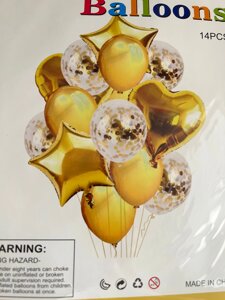 Набор воздушных шаров Decoration balloons однотонный 14 шт