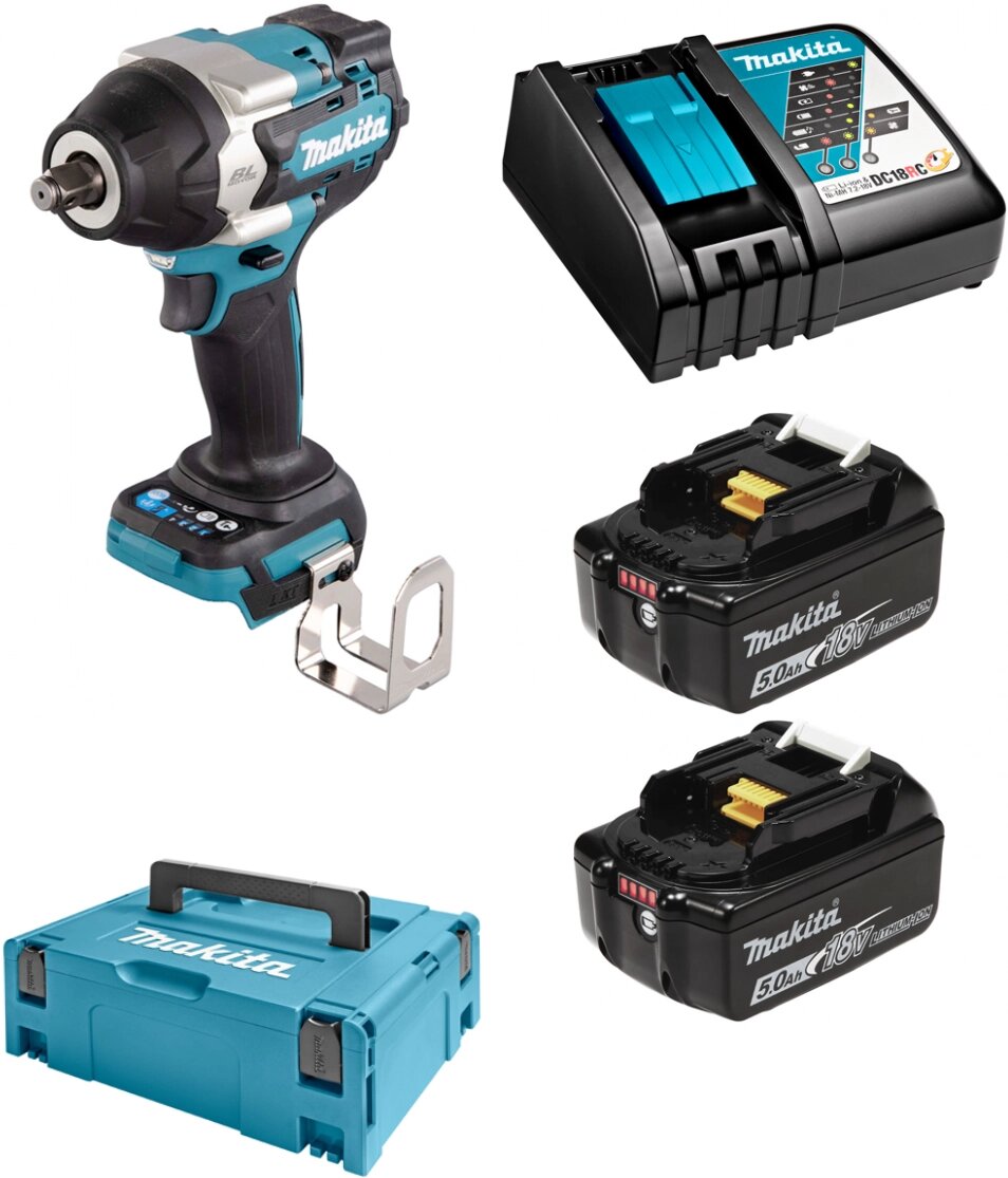 Аккумуляторный ударный гайковерт Makita DTW700RTJ (18V, 2 x 5.0Ah, Li-Ion, MakPac) от компании Trento - фото 1