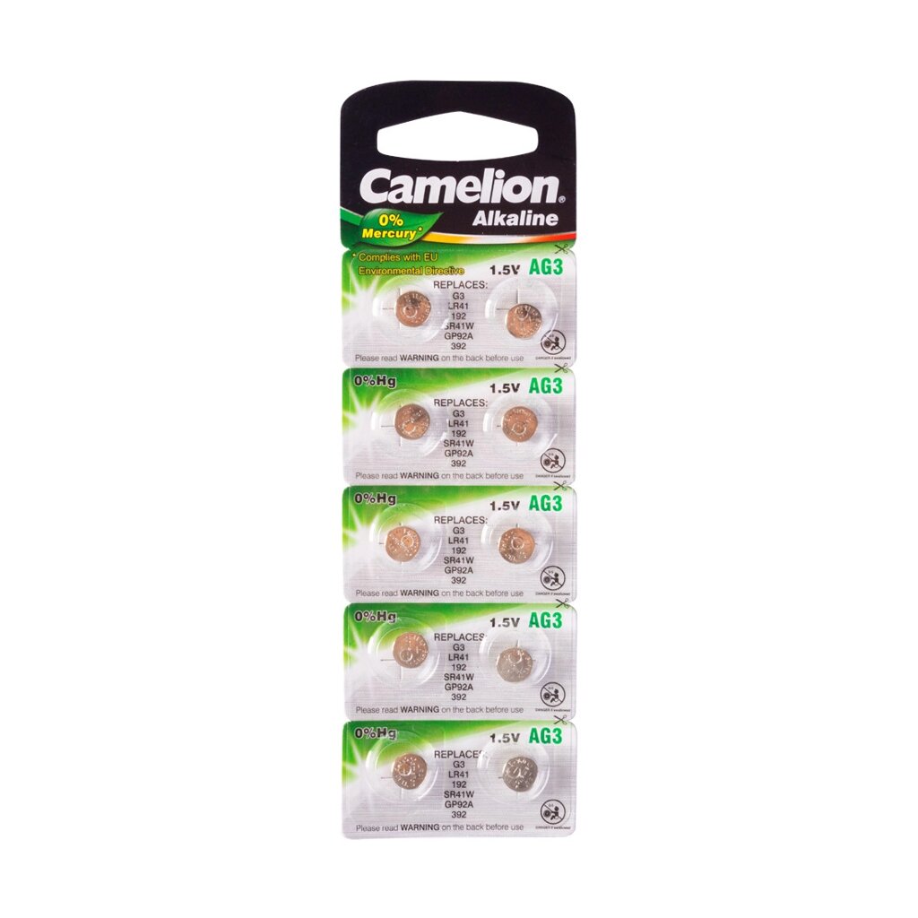 Батарейка CAMELION Alkaline AG3-BP10(0%Hg) 10 шт. в блистере от компании Trento - фото 1