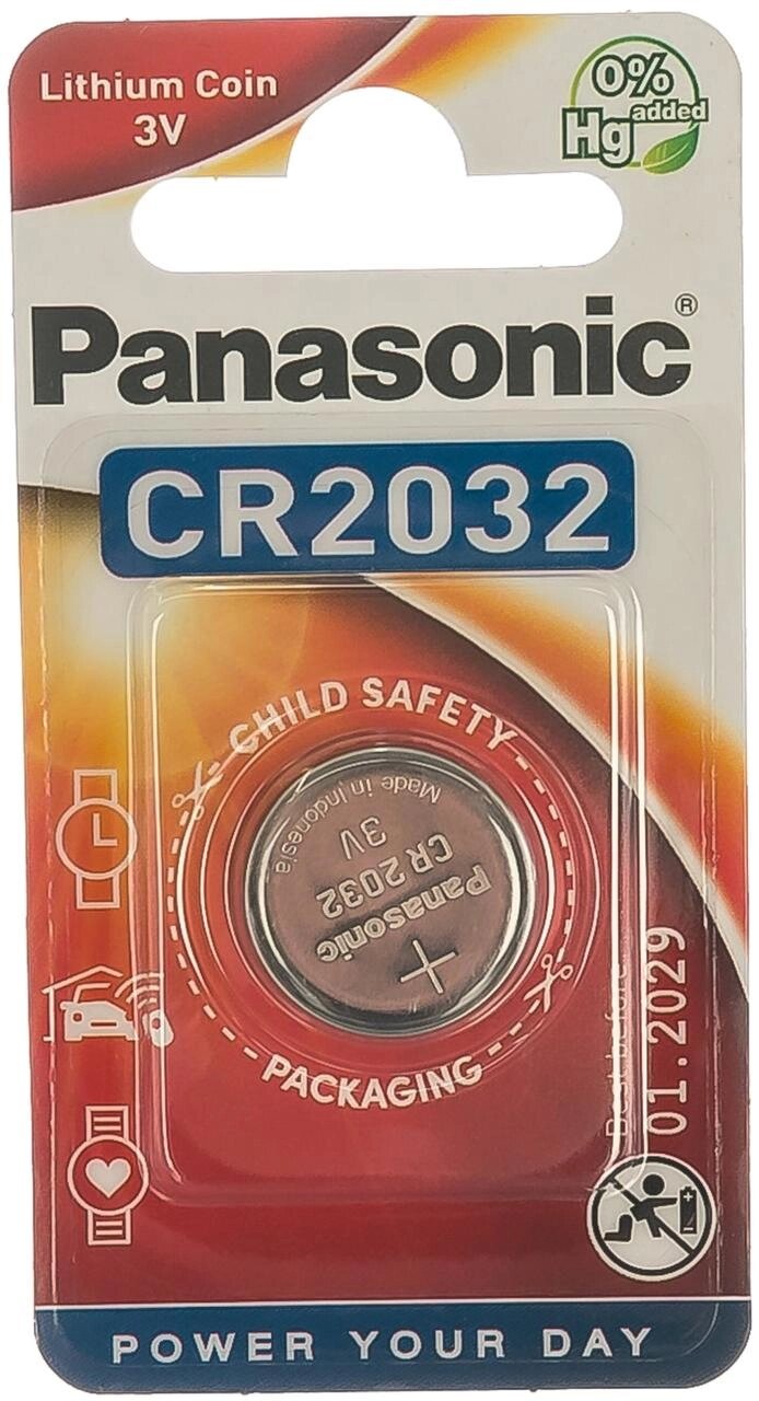 Батарейка дисковая литиевая PANASONIC CR-2032/1BP от компании Trento - фото 1