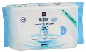 Biolane салфетки очищающие н2о в мягкой упаковке lingettes epaisses H2o 72шт 3286018000318