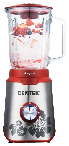 Блендер настольный Centek CT-1327 1000Вт, СТЕКЛЯННЫЙ СТАКАН, стальн. корпус