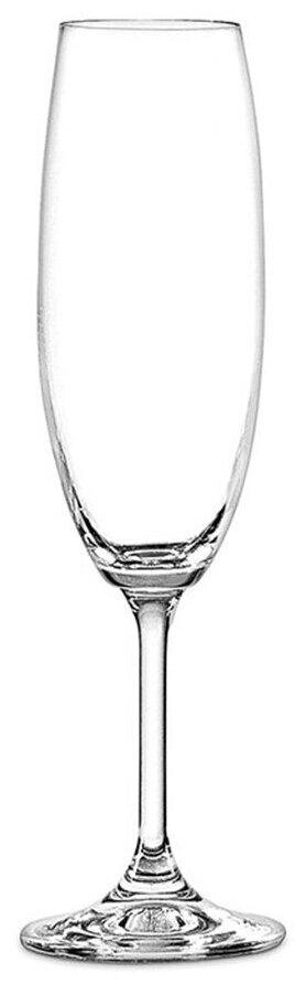 Бокалы Laura 220мл для шампанского 6шт. богемское стекло, Чехия 40415--220, набор от компании Trento - фото 1