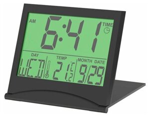 Часы-будильник с термометром Ritmix CAT-042 черный